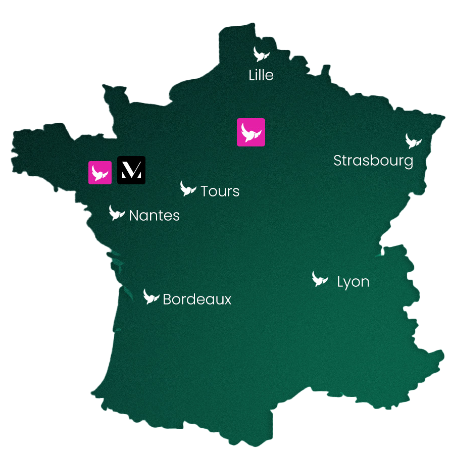 Implantations Weaver-fi et MV Group en France — Rennes, Paris, Nantes, Lyon, Bordeaux, Strasbourg, Lille
